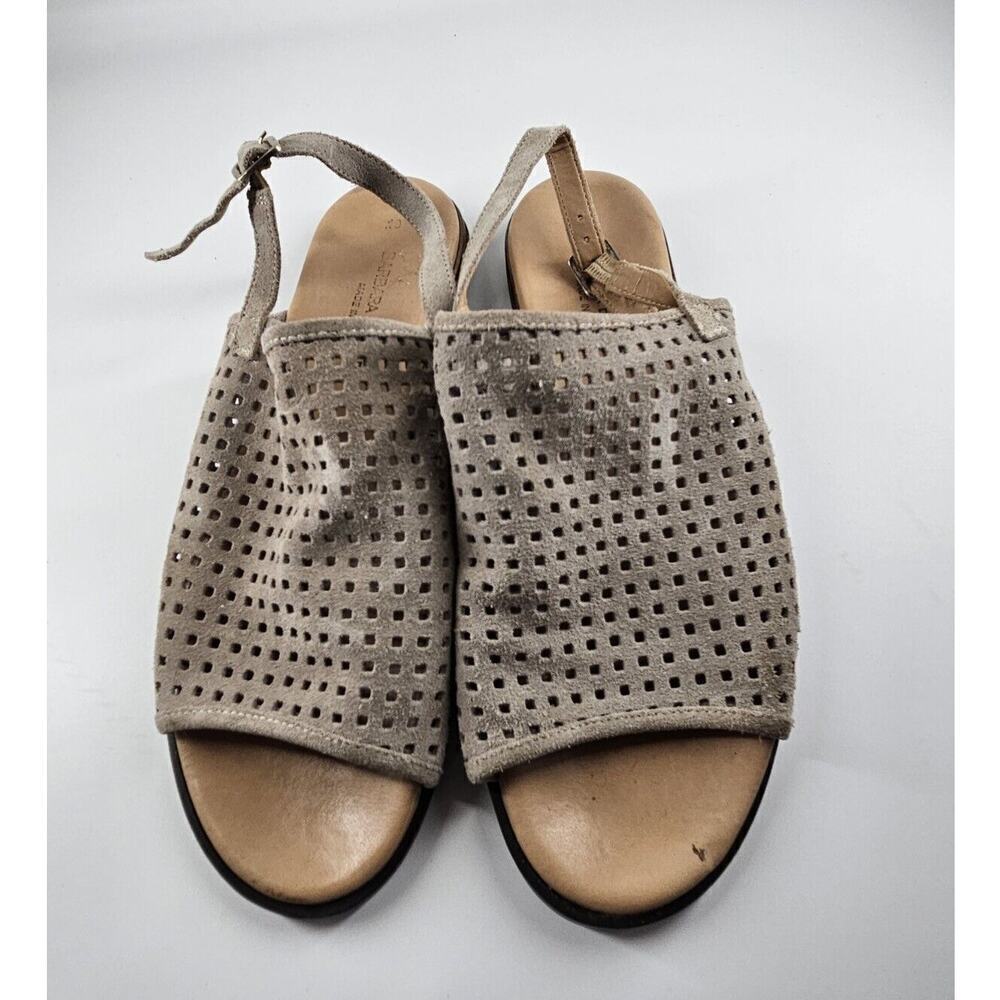 Barbara Barbieri Brown Suede Perforated Laser Cut Sandals Italy Women's 10